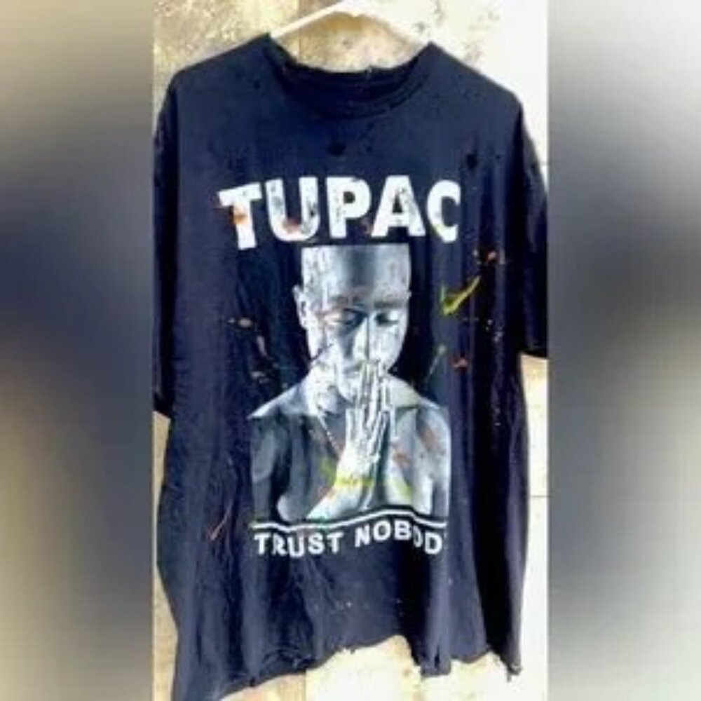 A vintage "Trust Nobody" tour tee from 2Pac (Tupac Shakur), XL MINI DRESS CUTE - Picture 10 of 12